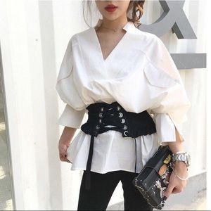 💋 GORGEOUS BLACK 🖤 CORSET BELT W/RUFFLE DETAIL